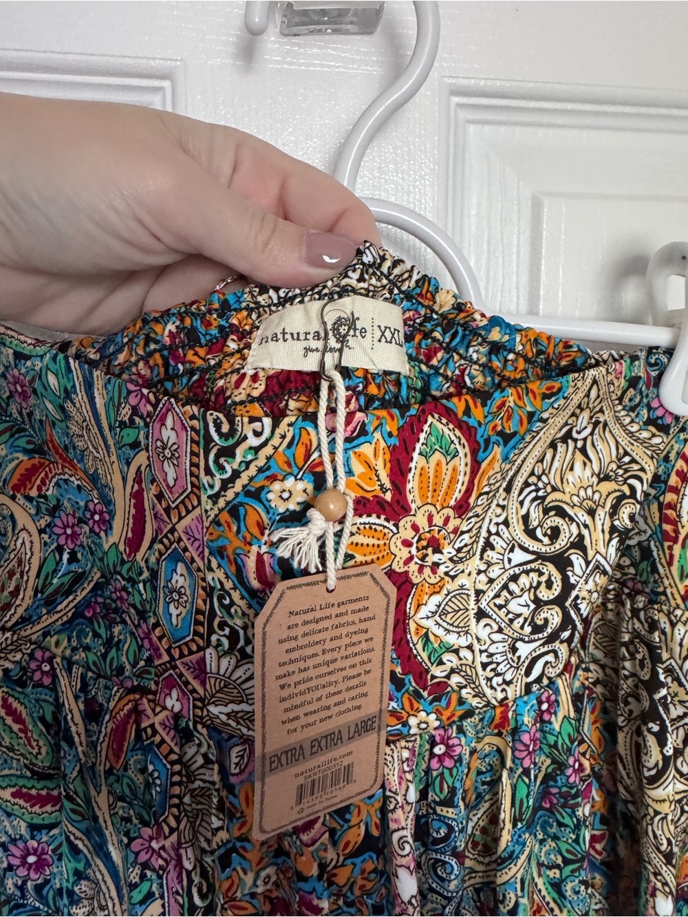 NATURAL LIFE Teal & Multicolor Paisley Tiered Maxi Skirt - Picture 2 of 4